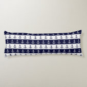 Nautische strepen en ankerpatroon lichaamskussen (Achterkant)