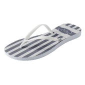 Nautische strepen en Beach Bum Theme Teenslippers (Schuin)
