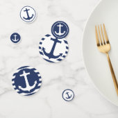 Nautische Strepen & Marine Blauw en Wit Boat Anker Confetti (Groep)