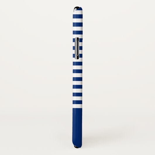 Nautische Strepen+Schepen Wiel Blauw+Wit Case-Mate iPhone Case (Achterkant / rechts)