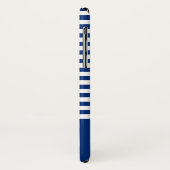 Nautische Strepen+Schepen Wiel Blauw+Wit Case-Mate iPhone Case (Achterkant/links)