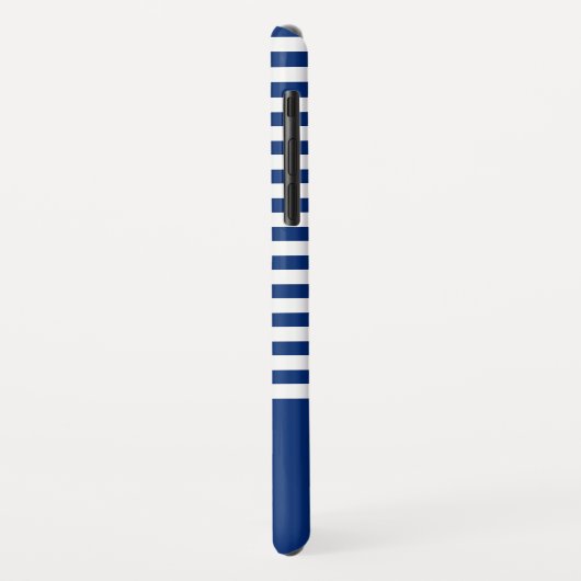 Nautische Strepen+Schepen Wiel Blauw+Wit Case-Mate iPhone Case (Achterkant/links)