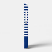 Nautische Strepen+Schepen Wiel Blauw+Wit Case-Mate iPhone Case (Achterkant / Links)