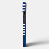Nautische Strepen+Schepen Wiel Blauw+Wit Case-Mate iPhone Case (Achterkant / Links)
