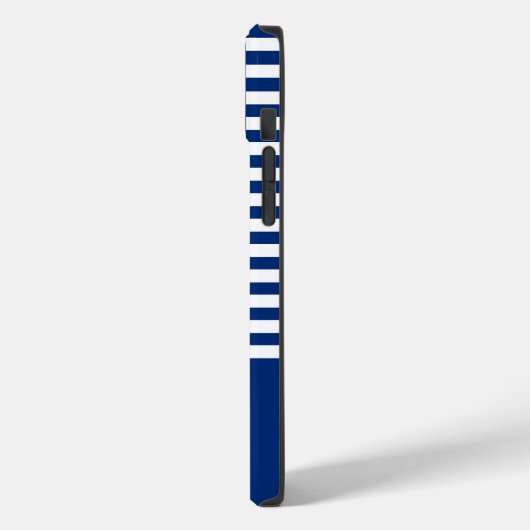 Nautische Strepen+Schepen Wiel Blauw+Wit Case-Mate iPhone Case (Achterkant / Links)