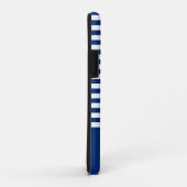 Nautische Strepen+Schepen Wiel Blauw+Wit Case-Mate iPhone Case (Achterkant/rechts)