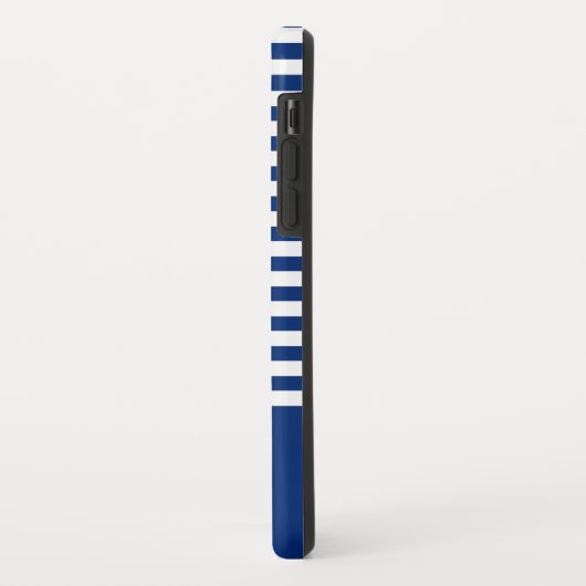 Nautische Strepen+Schepen Wiel Blauw+Wit Case-Mate iPhone Case (Achterkant/links)