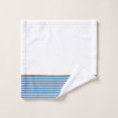 NAUTISCHE STRIPE BLUE GOLD BATHROOM TOWEL SET BAD HANDDOEK (Wasdoekje)