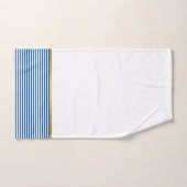 NAUTISCHE STRIPE BLUE GOLD BATHROOM TOWEL SET BAD HANDDOEK (Handdoek)