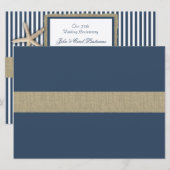 Nautische Stripe en Burlap Jubileum Kaart (Voorkant / Achterkant)