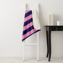 Nautische Stripes Marine Blauw en Licht Roze