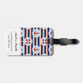 Nautische strips en Stippen patroon Bagagelabel (Achterkant horizontaal)