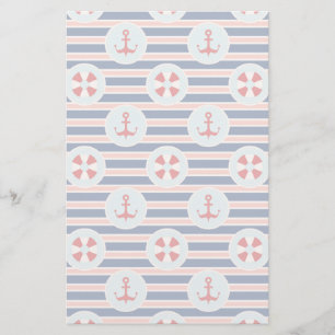 Nautische strips en Stippen patroon Briefpapier
