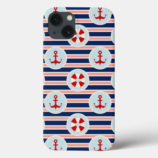 Nautische strips en Stippen patroon Case-Mate iPhone Case (Achterkant)