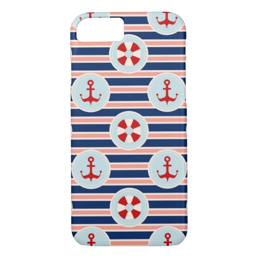 Nautische strips en Stippen patroon Case-Mate iPhone Case (Achterkant)
