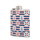 Nautische strips en Stippen patroon Heupfles (Links)