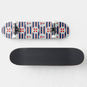 Nautische strips en Stippen patroon Skateboard (Horizontaal)