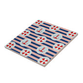 Nautische strips en Stippen patroon Tegeltje (Zijkant)