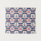 Nautische strips en Stippen patroon Wandkleed (Voorkant (horizontaal))