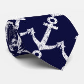 Nautische stropdas met scheepsankerpatroon (Opgerold)