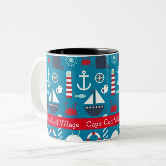 Nautische Symbolen Souvenir Koffie Mok (Voorkant links)