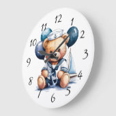 Nautische Teddybeer Delight Boy Baby shower Gift Grote Klok (Hoek)