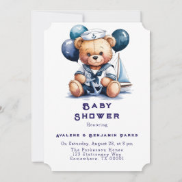Nautische teddybeer Delight Boy Baby shower Kaart