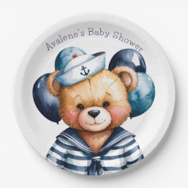 Nautische teddybeer Delight Boy Baby shower Papieren Bordje