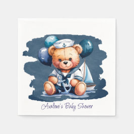 Nautische teddybeer Delight Boy Baby shower Servet