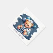 Nautische teddybeer Delight Boy Baby shower Servet (Hoek)