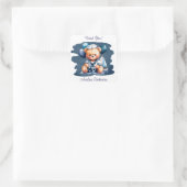 Nautische teddybeer Delight Boy Baby shower Vierkante Sticker (Tas)