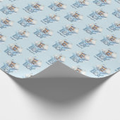 Nautische teddybeer Het is een Boy Baby shower Cadeaupapier (Hoek)