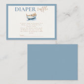Nautische Teddybeer Luier Raffle Baby shower Informatiekaartje (Voorkant / Achterkant)