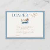 Nautische Teddybeer Luier Raffle Baby shower Informatiekaartje (Voorkant)