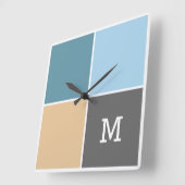 Nautische Tegels aangepaste monogram muurklok Vierkante Klok (Hoek)