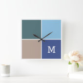 Nautische Tegels aangepaste monogram muurklok Vierkante Klok (Huis)