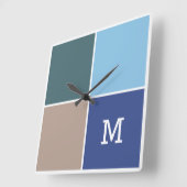 Nautische Tegels aangepaste monogram muurklok Vierkante Klok (Hoek)