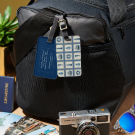 Nautische Tegels | Blauw vuurtoren Anchor Ship Whe Bagagelabel