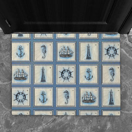 Nautische Tegels | Blauw vuurtoren Anchor Ship Whe Deurmat