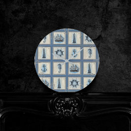 Nautische tegels | Blauw vuurtoren Anchor Ship Whe Ronde Klok