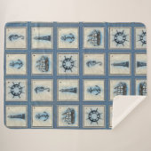 Nautische Tegels | Blauw vuurtoren Anchor Ship Whe Sherpa Deken (Voorkant (horizontaal))