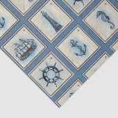Nautische Tegels | Blauw vuurtoren Anchor Ship Whe Tissuepapier (Detail)