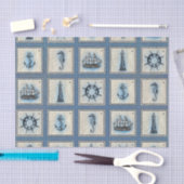 Nautische Tegels | Blauw vuurtoren Anchor Ship Whe Tissuepapier (Craft)