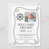 Nautische thema Baby Geboorteaankondiging Kaart (Voorkant)