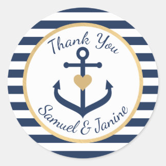 Nautische thema bruiloft dank u Stickers