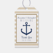 Nautische thema bruiloft gunst Labels - Dank u Cadeaulabel (Voorkant)