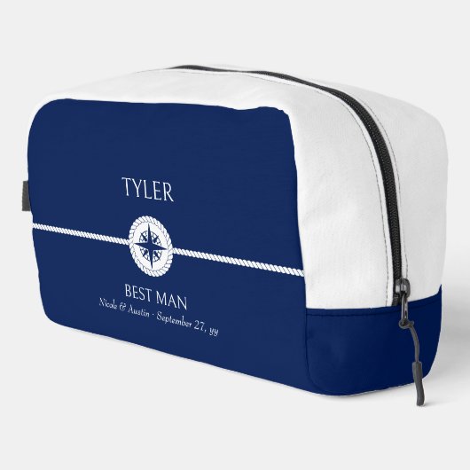 nautische thema bruiloft partij beste man toiletta toilettasje (Rechterhoek)