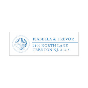 Nautische Thema Schelpdieren Illustratie Custom Zelfinktende Stempel