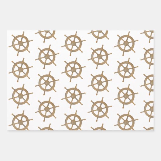 Nautische thema zeilboot inpakpapier vel (Voorkant 3)