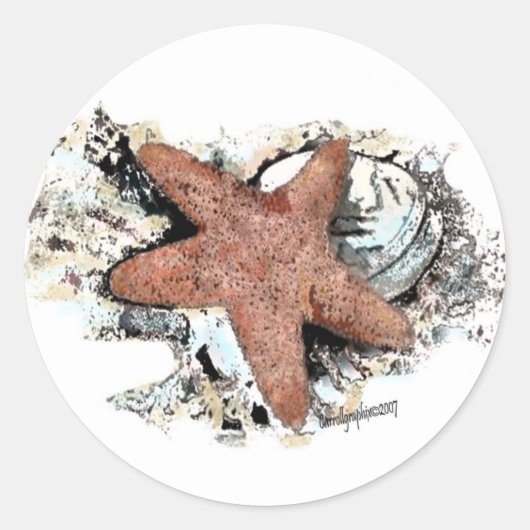 Nautische thema's ronde sticker (Voorkant)